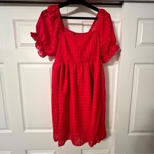 SHEIN Vibrant Red Kids Casual Dress